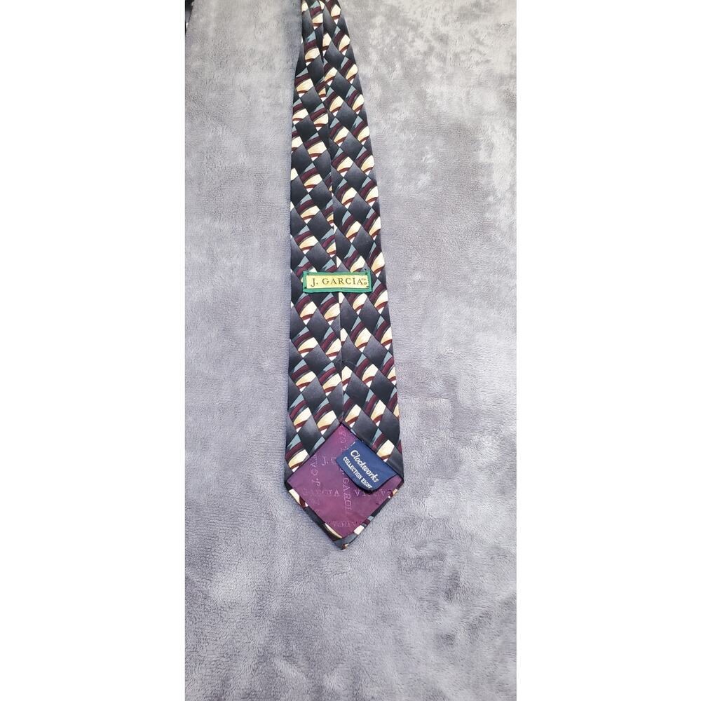 J Garcia Silk Tie Gray Clockworks Collection Eight 3.5 x 56.5 Men's Office C4 - Picture 2 of 5